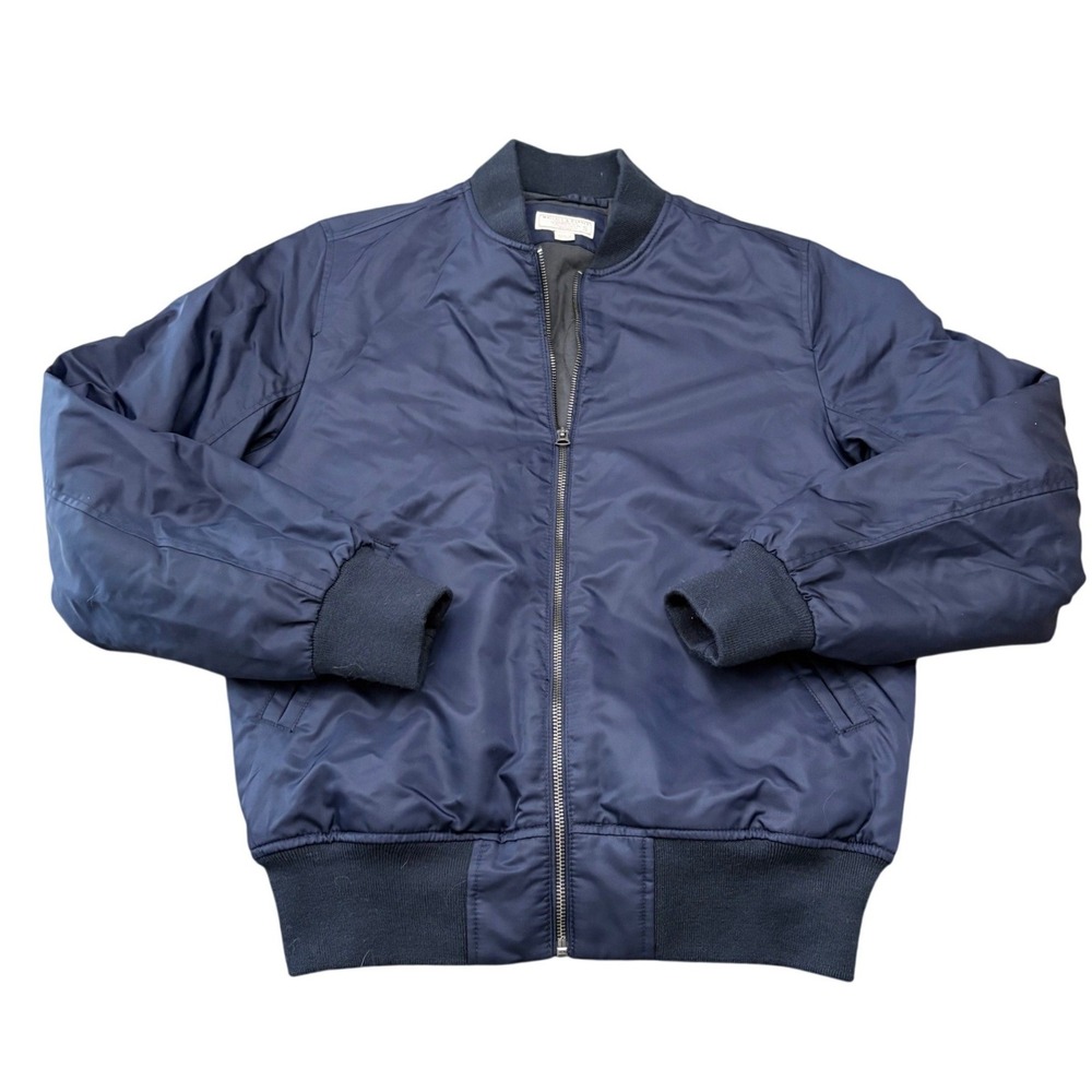 Wallace & Barnes J.Crew Navy Bomber Jacket Men S PrimaLoft Insulated Classic